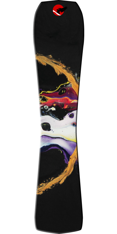 the spacehawk snowboard bottom view