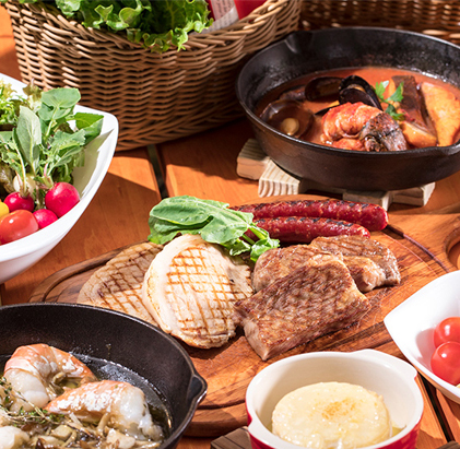 信州の高原で取れた新鮮な野菜と地域で獲れた狩猟肉(ジビエ)